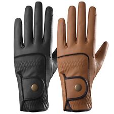 AF Equestrian Horse Riding Gloves LADIES Genuine Real Leather BLACK BROWN Button