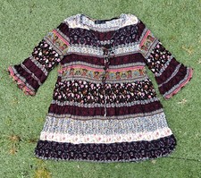 Zanzea Collection Black & Multi Tunic Top size 4XL