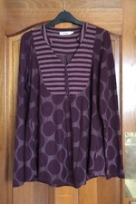Myrine Antwerp Burgundy Mix Long Sleeved Tunic Top - Medium 