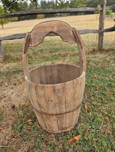 Rustic wooden well - rustic, bucket