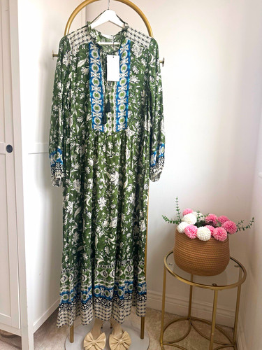 Zara green floral - zara,
