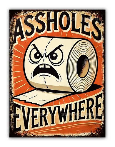 Funny rude bathroom - bathroom, metal
