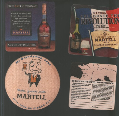 Martell brandy beermats - beermats, /