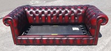 Oxblood leather chesterfield - oxblood,
