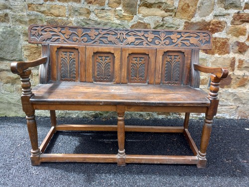 Reclaimed oak settle - reclaimed,