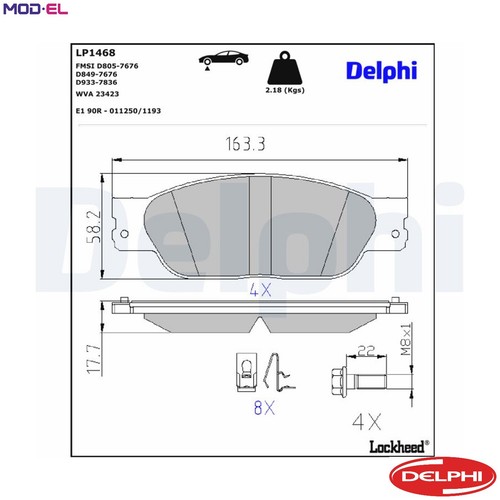 Brake pad set - pad,