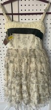 Girls Cream Toile Rabbit Print