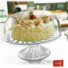 Glass Cake Stand With Dome Lid