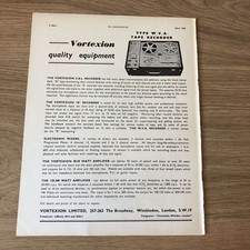 GRAM175 MAGAZINE ADVERT 11X8 VORTEXION WVA TAPE RECORDER