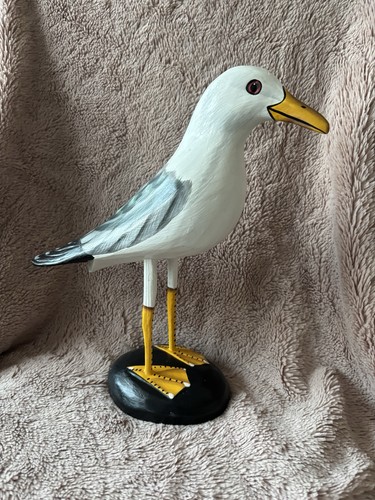 Wooden seagull carving - carving, hand