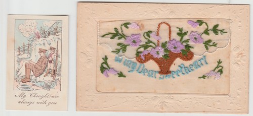 World war silk postcard - world, to