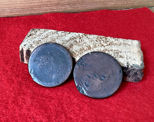 Two old english coins george - two,
