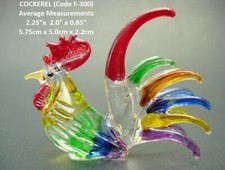 GLASS CHICKEN ROOSTER COCKEREL