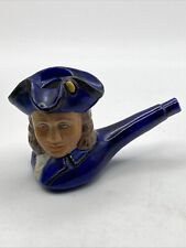 A Vintage Smoking Pipe, Ceramic In The Shape Of Man With Tricorn Hat By Boscobel