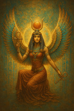 Isis Wings Of Eternity Egyptian Goddess Poster Print Framed Canvas Wall Art