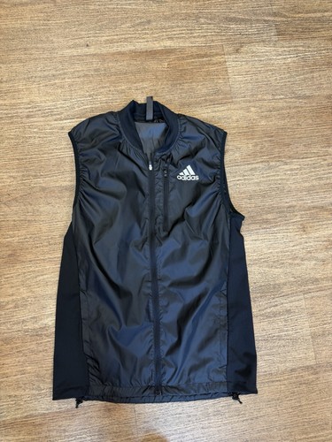 Mens medium black gilet - black, adidas