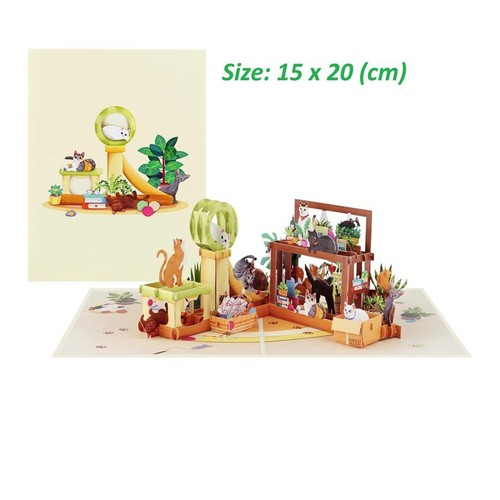 Cat pop card - 3d,
