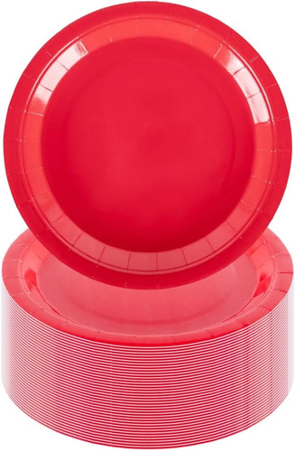 Pack red paper plates - 20,