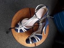 Blue & Silver T bar shoe women New