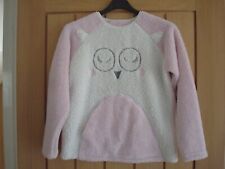 Girls Fluffy Pink & White PJ/Lounging Top - Age 13 Years
