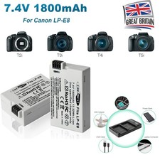 2x LP-E8 Battery +Dual Charger