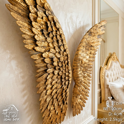 Angel wings gold large wall - angel,