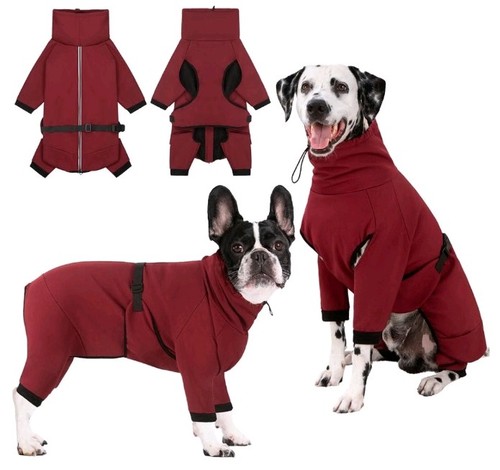 Red waterproof fleece dog - waterproof,