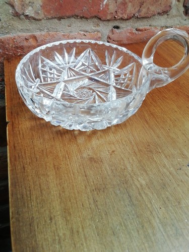 Vintage glass handled - glass, dish