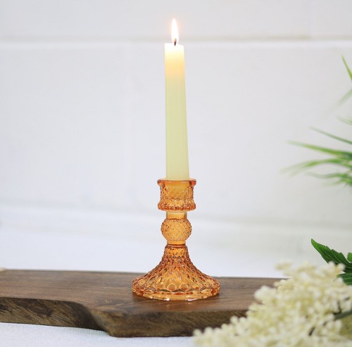 Coloured glass candle holders - coloured,