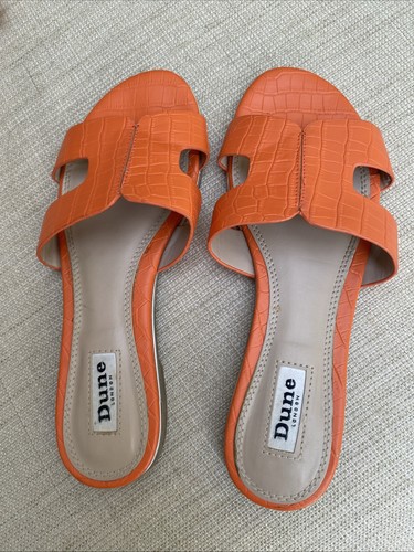 Dune orange leather sandals - orange,