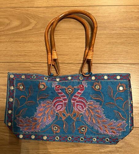 Embroidered ethnic tote - ethnic, bag