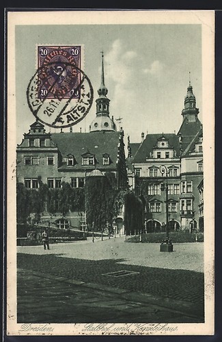 Postcard dresden stallhof - of,