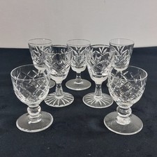 Cut Crystal Shot Liqueur Glasses x7 3 Different Patterns 25ml 7cm & 8cm