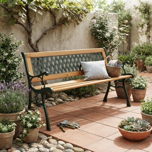 Stylish wooden garden - stylish, bench