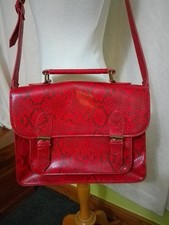 Red Satchel Snake Skin Pattern