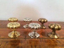 BEAUTIFUL PAIR OF LARGE MORTICE FLOWER DOOR KNOBS HANDLES, BRASS, NICKEL, BRONZE