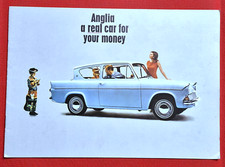 1966-67 FORD ANGLIA 105E Sales Brochure - Saloon Super Estate - Mint Condition!