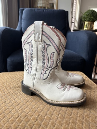 Girls white leather smoky - white,