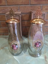 2× honey-colored glass jar