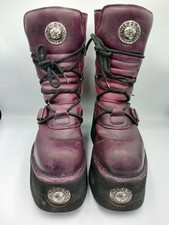 New Rock Purple Platform Size 6 Womens Spring Boots Vintage