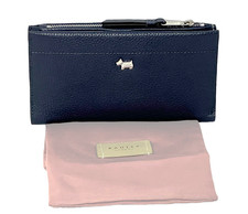 Radley RICHMOND MEWS Large Bifold Matinee Navy Blue Leather Purse Wallet New