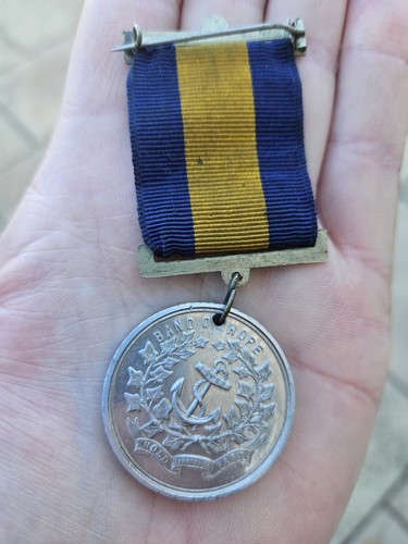 Antique band hope medal - band,