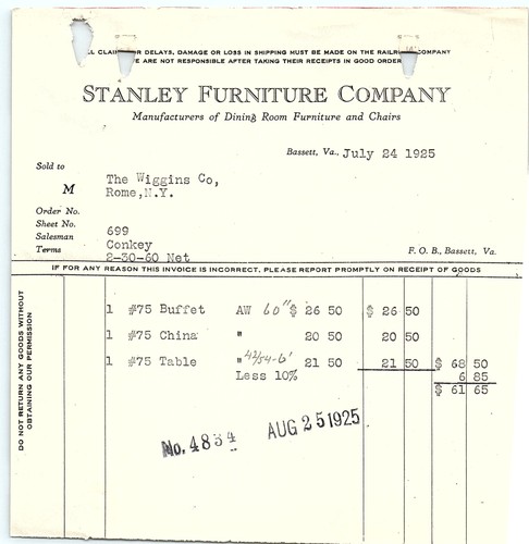 1925 stanley furniture - 1925,