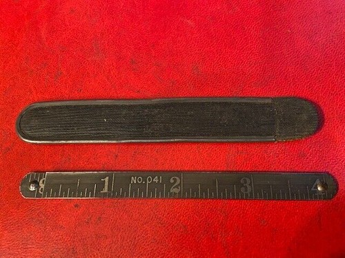 Vintage fold steel rule - steel,