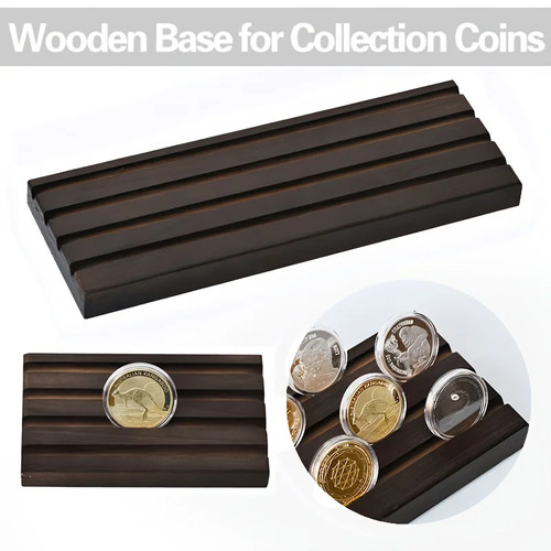 Wooden coin display - display, stand