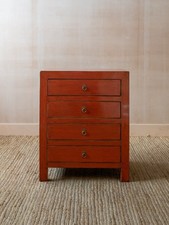 Graham and Green Leshan Pink Four Drawer Bedside Table