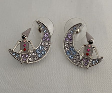 Swarovski Kristallwelten Rhodium Plated Roncalli Circus Man on the Moon Earrings