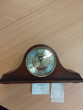 Seiko Oak Finish Westminster Whittington Chime Napoleon Quartz Mantle Clock