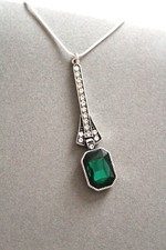 Art deco necklace emerald