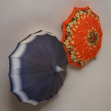 Pair Of Delightful Vintage Umbrellas - Sturdy, Pretty Antique Umbrella Pair